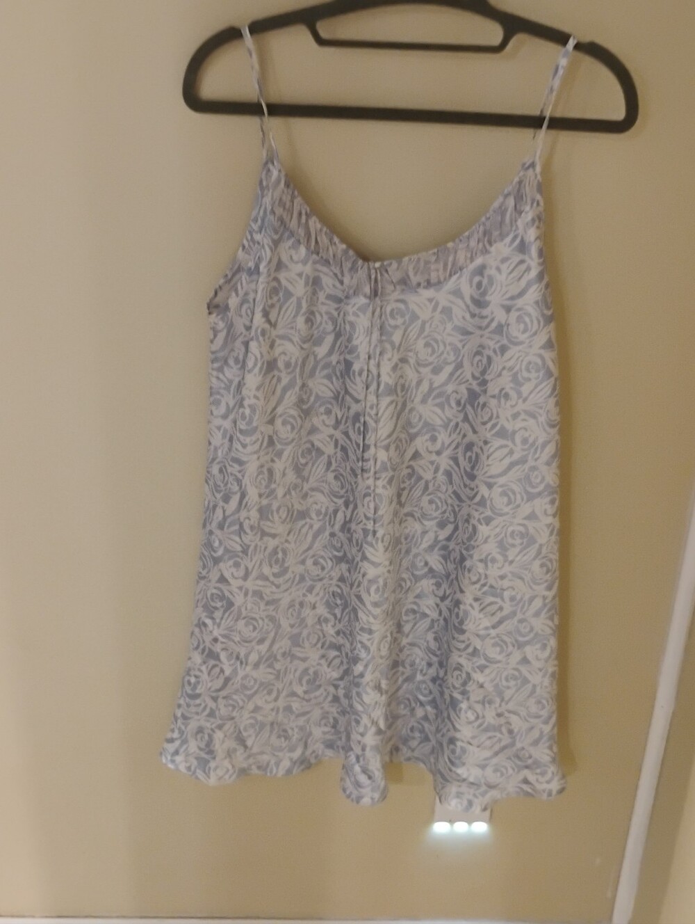 2000s Oscar de La Renta Pink Label Blue White Floral Slip Dress Mini Sz M
